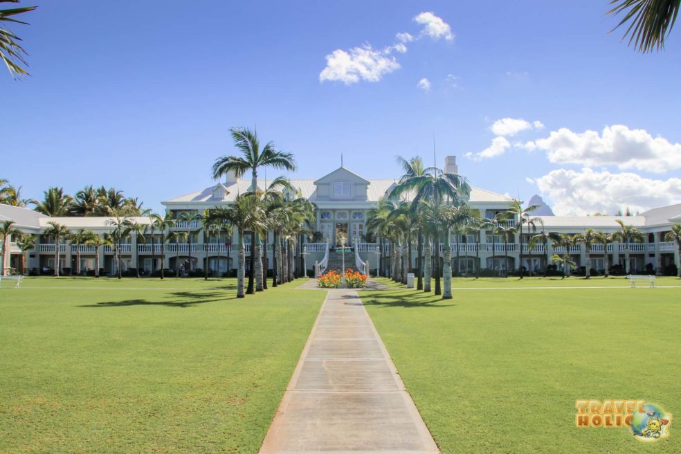 La façade de l'hôtel Sugar Beach Golf & Spa Resort à l'Ile Maurice