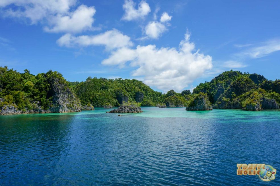 Vue sur les mushroom islands à Raja Ampat