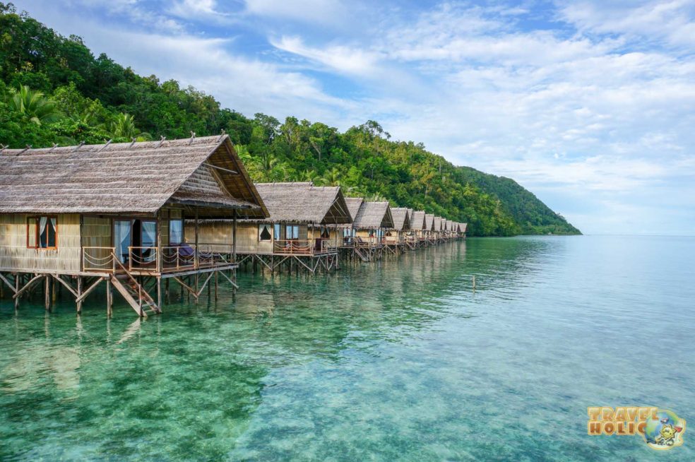 Bungalows de Papua Explorers, détroit de Dampier, Raja Ampat