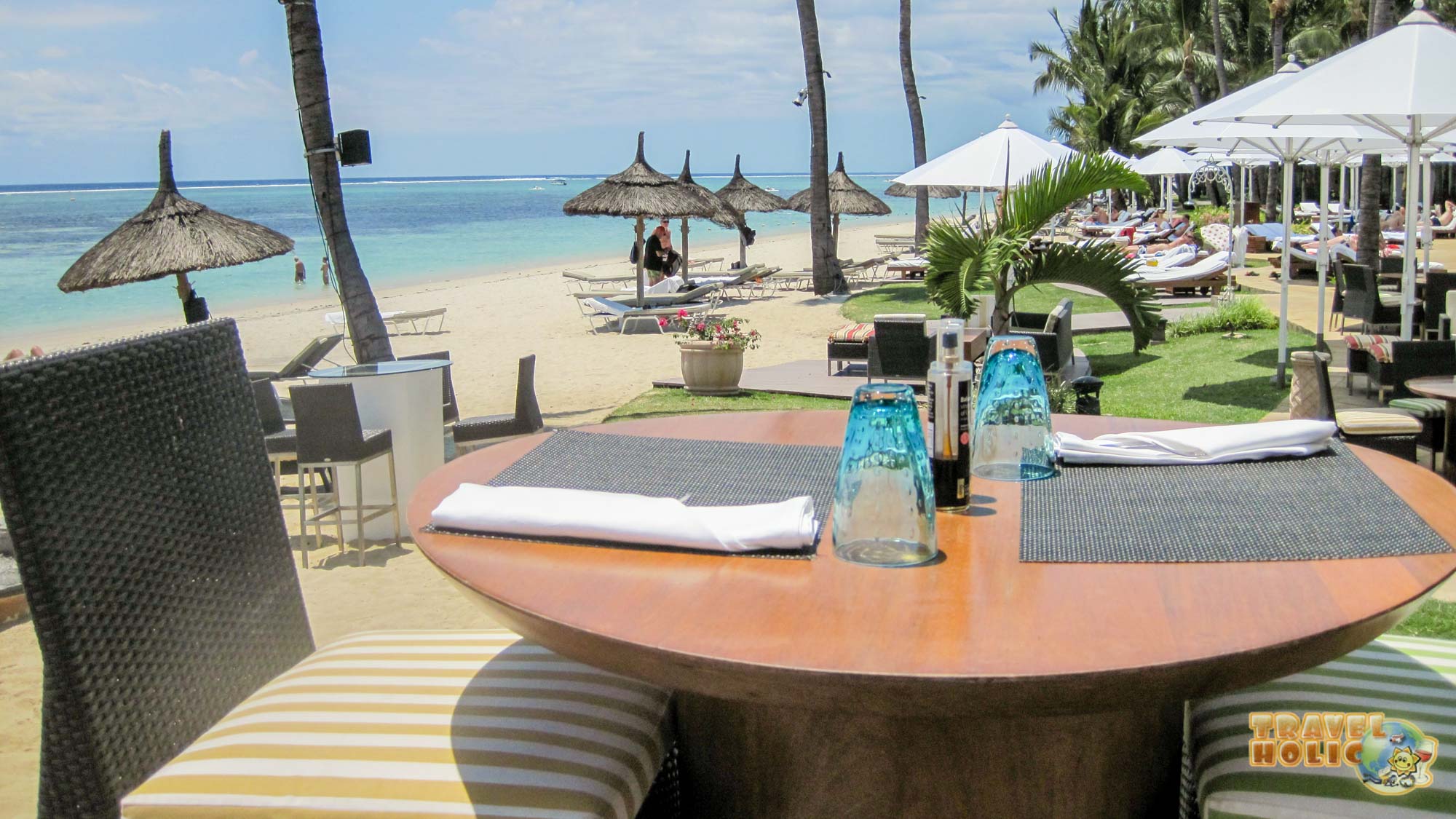 Terrasse du Sugar Beach, à l'île Maurice