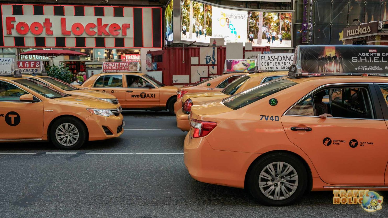 Taxi jaune sur Times Square, New York