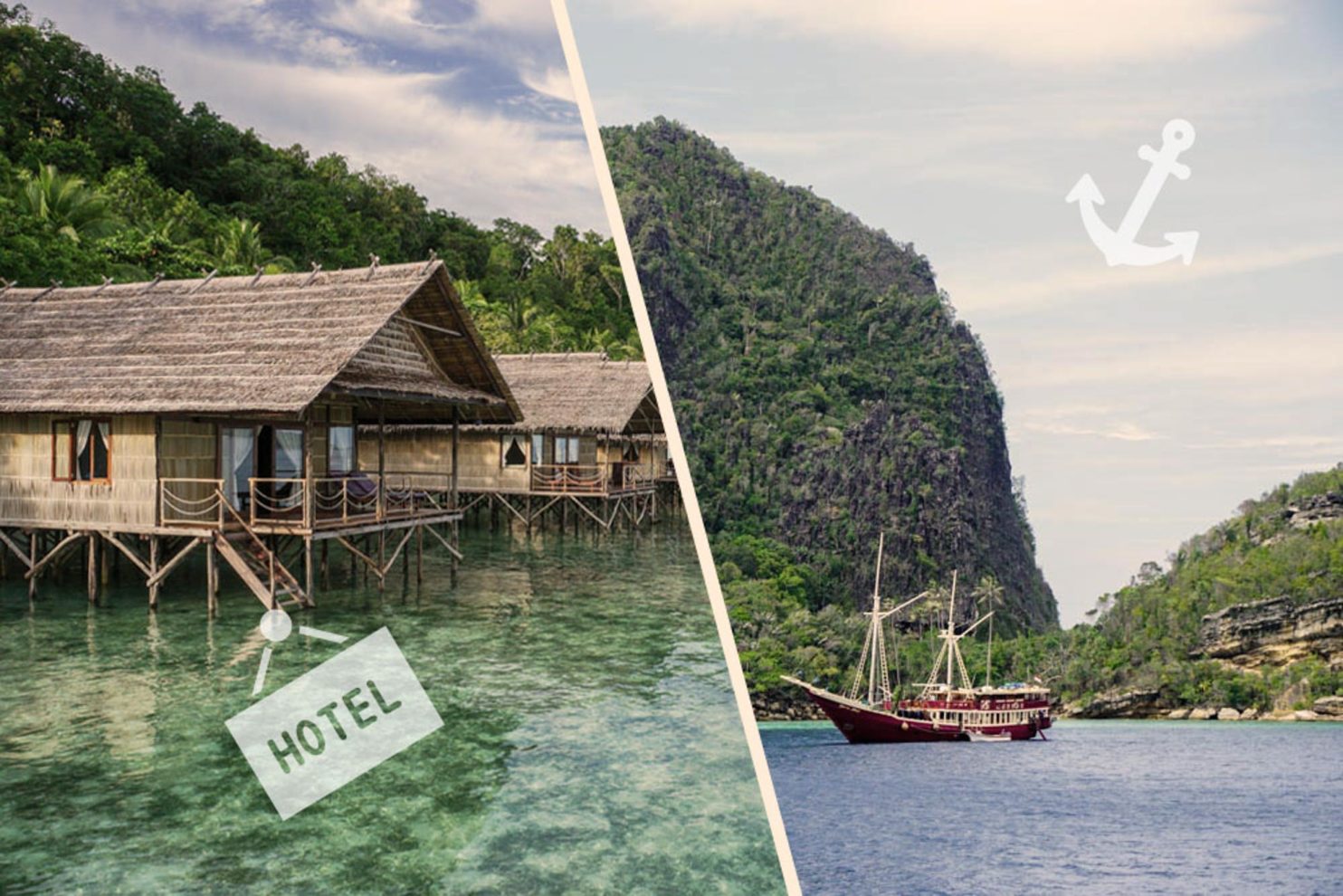 Hôtel ou bateau de croisière à Raja Ampat