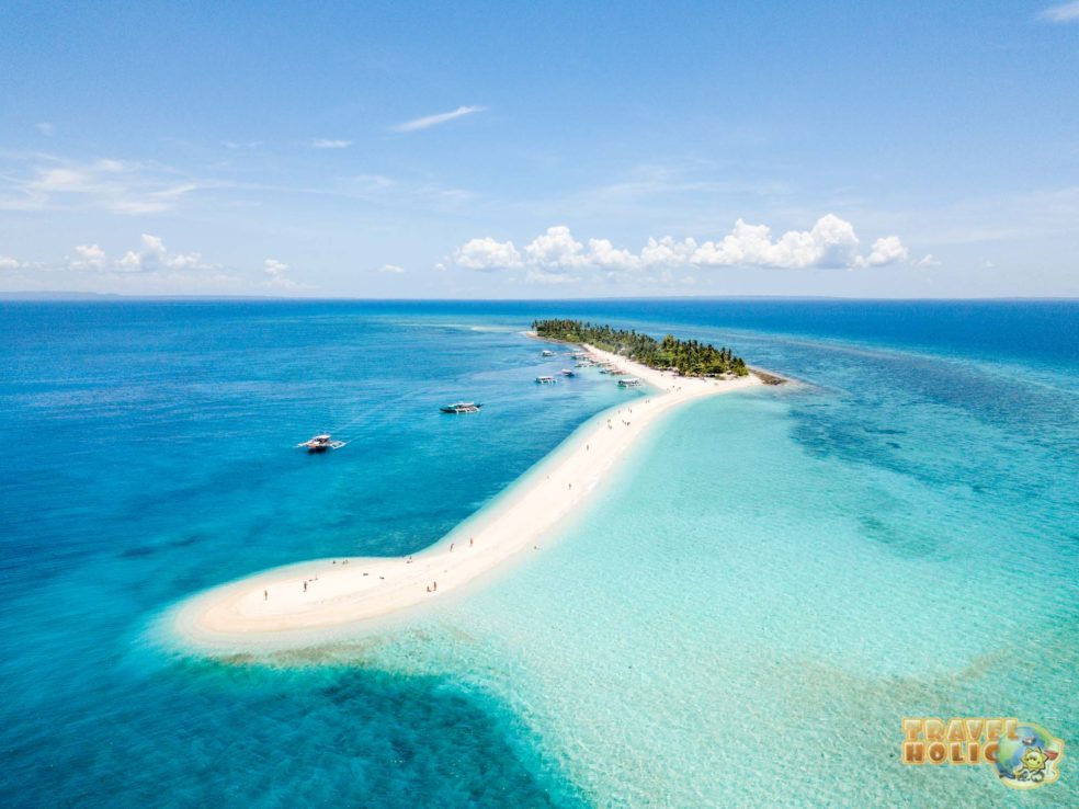 Vue aérienne de l'île de Kalanggaman aux Philippines