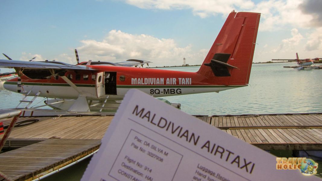 Départ en hydravion aux Maldives