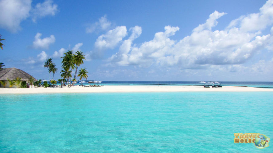 Vue depuis le ponton des water villas, Constance Halaveli, Maldives